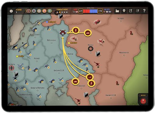 Axis & Allies 1942 Online on tablet